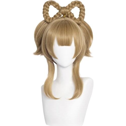 Genshin Impact Yaoyao Cosplay Wig Heat Resistant Synthetic Hair Carnival Halloween Party Props