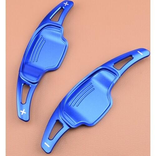Blue Aluminum Alloy Steering Wheel Shifters Shift Paddle Extension Car 18x5.2 cm Fit for Chevrolet Camaro 2012 2013 2014 2015