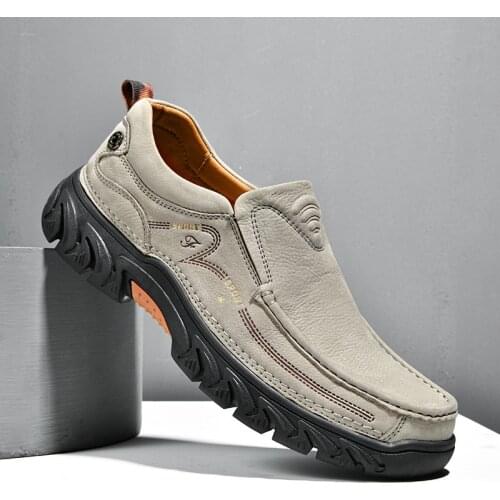 Comfortable Men Loafers Genuine Leather Casual Shoes Classic Slip-on Leisure Flats Fashion Leisure Driving Shoe678