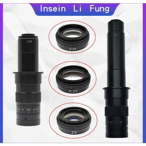 0.3X 0.5X 2X Monocular Video Microscope Camera Lens Increase Working Distance Increase the Multiple Barlow Glass Lens