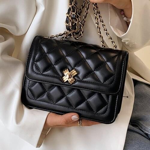 Diamond Small Womens Bag Quilted Chain Crossbody Bags 2021 Female Solid Color Flap Shoulder Bags Lozenge Designer Tote Handbags