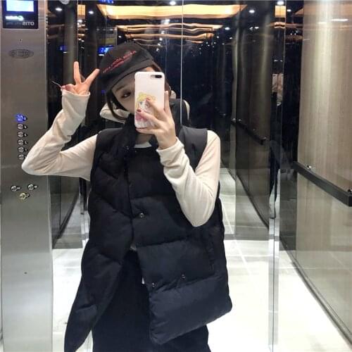 Femme Vest Top Black Female Waistcoat 2021 Winter Sleeveless Jacket Women 3 Colors Autumn Covered Button Casual Warm Outwear