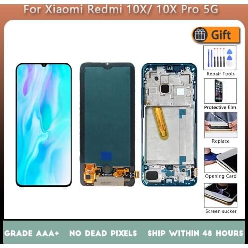 6.57"For Xiaomi Redmi 10X Pro 5G LCD M2004J7BC Display Touch Digitizer Screen with frame Assembly For Redmi 10X 5G LCD