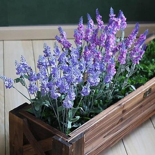 1 bouquet Artificial Flower Romantic Purple Lavender Provence Lavender Color Plastic Artificial Lavender Plant for Indoor