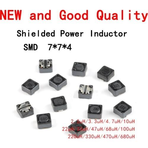 10pcs/Lot 7x7x4 Type 74 SMD Shielded Power Inductor 4.7 10 22 33 47 68 100 220 330 470uH New and Good Quality