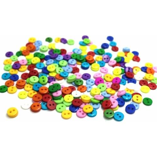 500 pcs DIY color round and star 2 hole diameter 9mm resin button garment accessories