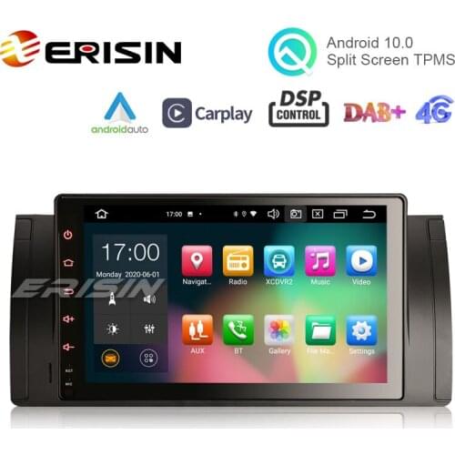 Erisin 8102 9" Android 10.0 Car Stereo System DSP CarPlay Auto TPMS DAB+ 4G Canbus GPS Satnav for BMW 5 Series E39 E53 X5 M5