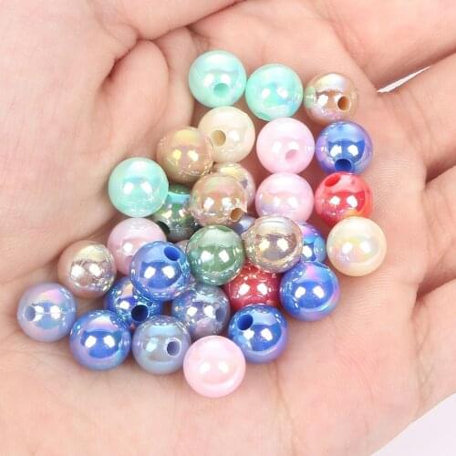 37Colors AB Colors Acrylic ABS Beads Pearl Round Loose Beads for Jewelry Making Bracelets Necklace DIY Accessories 6/8/10/12MM