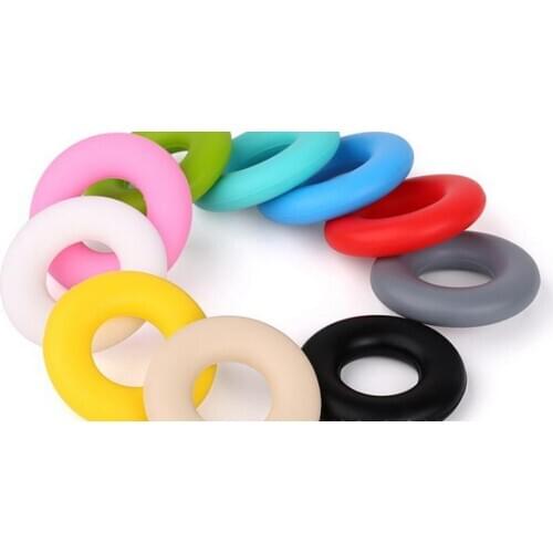 500pcs Donuts Silicone Beads BPA Free Baby Teethers Loose Beads For Teething Necklace Pacifier Chain DIY Accessories