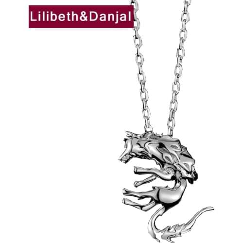 Glossy Wolf Pure 925 Sterling Silver Necklace Pendant Fashion Fine Jewelry Gift Women Men 2021 Free Shipping Colgante Plata P15