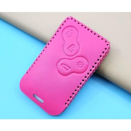 Soft Texture Leather Car Key Case Cover For Renault Kadjar Captur Clio Megane 2 3 4 RS Koleos Logan Scenic Card Keychain Fob