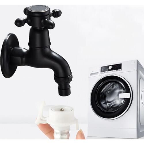 Black Wall Mount Bibcock Brass Retro Tap Washing Machine mop Faucet Single Cooling Nozzle Bibcocks Mop Pool Faucet