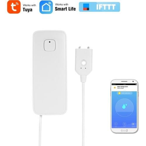 WIFI Water Leak Sensor Water Leakage Intrusion Detector Alert Water Level Overflow Alarm Tuya Smart Life App Remote Control
