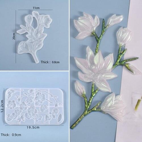 Resin Mold Magnolia Flower Handmade Dried Flower Home Decorative Crafts Mould Jewelry Making Molds For Diy Craft Home Decoration