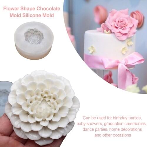 DIY Handmade Dahlia Flower Mold 3D Silicone Mold Crafts Home Decoration Molds Baking Tools For Wedding Cake Decorating