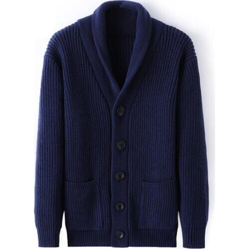 Winter Cardigan Male Thicken Warm Cashmere Winter Sweater Men Clothing New Outwear Business Casual Knitwear