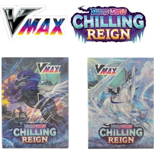 50pcs POKEMON English Card VMAX Zapdos TCG: SWORD & SHIELD CHILLING REIGN Calyrex Dynamax VMAX Cards Game Collectible Toys