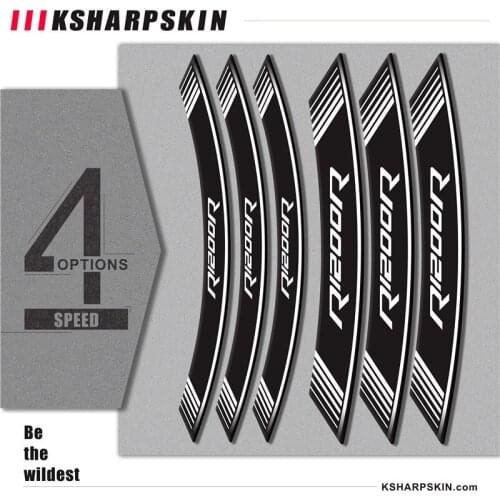 Creative 8X motorcycle tire stickers personalized reflective decorative decals fashion wheel foil for BMW R1200R