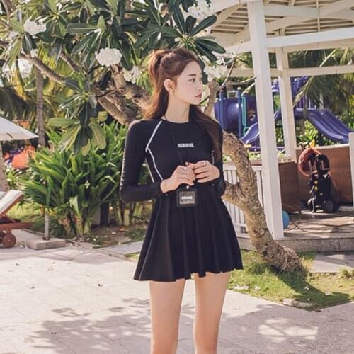 Black Sleeves One Piece Womens Swimming Surfing Suit Sexy Push Up Fused Women Woman Swimsuit Dragging Sports Female Swimwear