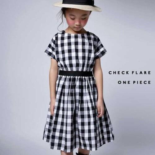 Plaid Teenager Girls Summer Dress Beach Casual Vacation Kids Outfit Cotton Quality Fabric Childrens Clothes