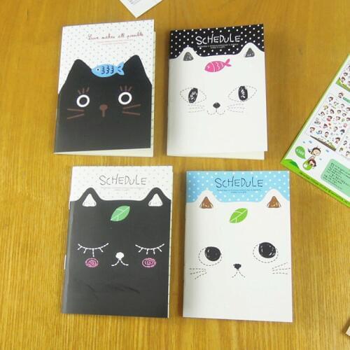 Cute Cartoon Cat the Notebook Carry Notepad Students learning Supplies Free Shipping