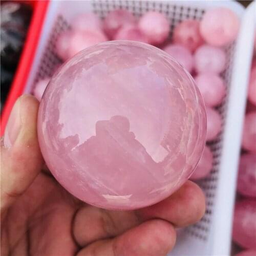 5cm Natural Crystal Quartz Ball Healing Minerals Rose Decoration Home Reiki Ore Energy Stone Reiki Handwork Fengshui DIY Gift