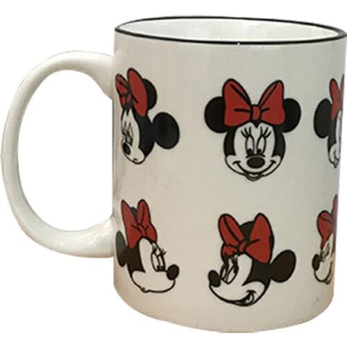 New 350 ML girls Minnie Straight drink cup Cartoon boys Mickey Mouse Ceramic Cups Milk Handle Coffee Mug