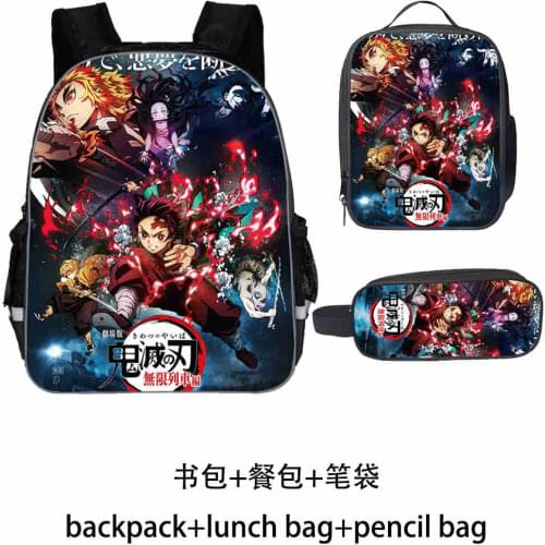 New Cartoon Demon Slayer School Bags for Boys Girls Fashion School Backpack for Children Bookbag Anime Mochila Escolar 11-18inch