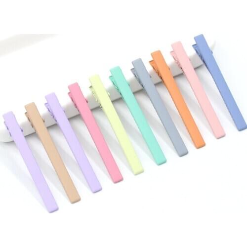 The new ladies frosted metal hairpin candy color girl hairpin childrens headdress ladies hair accessories tie clip DIY accessor