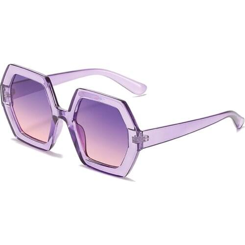 New Polygon Sunglasses Women Oversized Female Glasses Gradient Fashion Woman Men Sun Glasses Ladies 2021 UV400