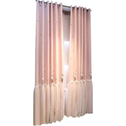 Custom Korean princess wind cartoon childrens room curtain girl bedroom young girl princess room window shade customization