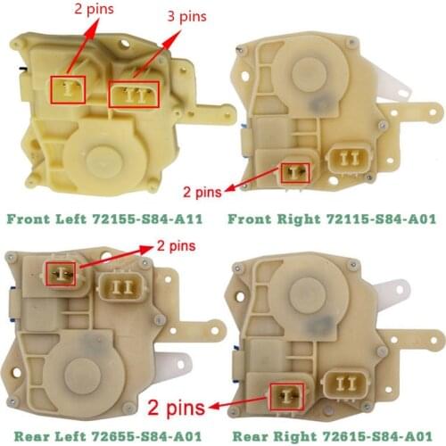 Door Lock Actuator Front Rear Right Left Side for Honda Civic Accord Odyssey S2000 Insight CRV Acura 72155-S84-A11 72115-S84-A01