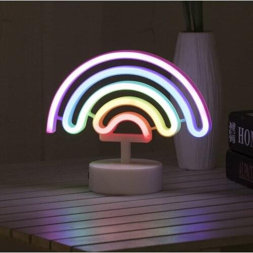 Rainbow Unicorn Neon Led Night Lamp Girls Bedroom Warm Night Light Room Decoration 3d Acrylic Table Desk Lamp Gifts