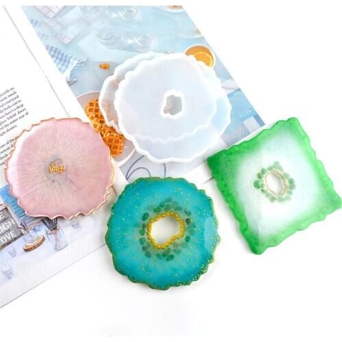 Cup Mat Silicone Molds Round Coaster Molds Epoxy Resin Pressed Flower Irregular Decoration Molds for DIY Jewelry Making Tools