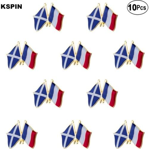 Scotland France Flag Lapel Pin Flag badge Brooch Pins Badges 10Pcs a Lot