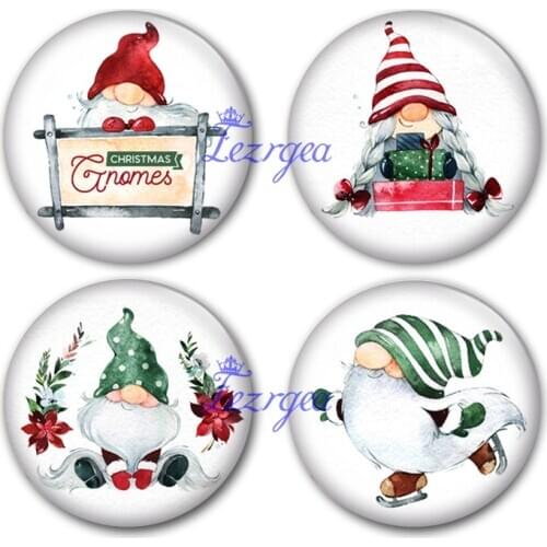 Merry Gnomes glass cabochon, Merry Christmas and Dwarf Round photo glass cabochon demo flat back Making findings