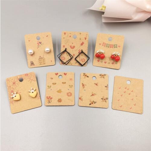 Multi style Jewelry Packaging Cards Tags Paper Earring Accessories Jewelry Display Cards Labels 200pcs Cards + 200pcs Opp Bags