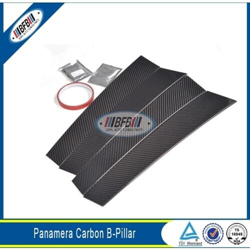 Dry Carbon Fiber B Pillar Car Window Pillar Mouldings Trim Cover 4 PCS Sticker For Panamera 2014-2016