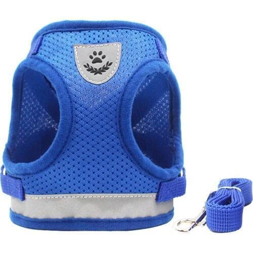 Pet Lead Leash Dog Traction Rope Dog Harness Reflective Dog Rope Size: XS Polyester Mesh Universal Vest Adjustable Harness Vest