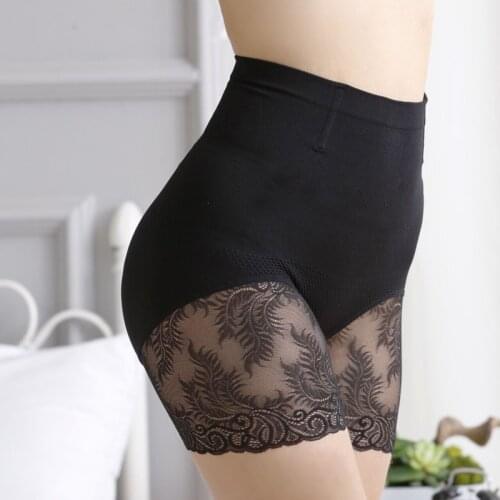 Shorts Under Skirt Sexy Lace Anti chafing thigh band connected Pants safety shorts High Waist abdomen women underwear
