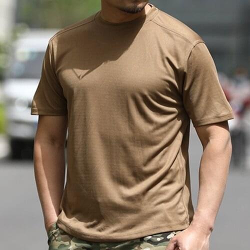 Outdoor Tactical Quick Drying Short Sleeve T-shirt Men Summer Sports Breathable Loose Fitness Running Training T Shirt