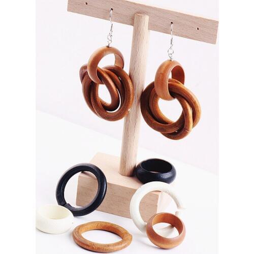 DIY handmade jewelry accessories wood simple circle earrings earrings ear clip earrings pendant accessories material