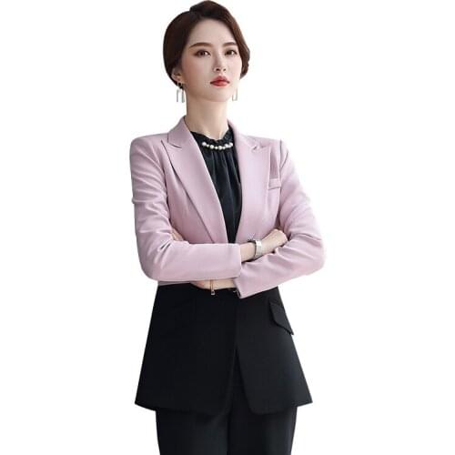 Women pants suits autumn and winter new splicing temperament suit suit black pants suit flared pants 2 piece set women