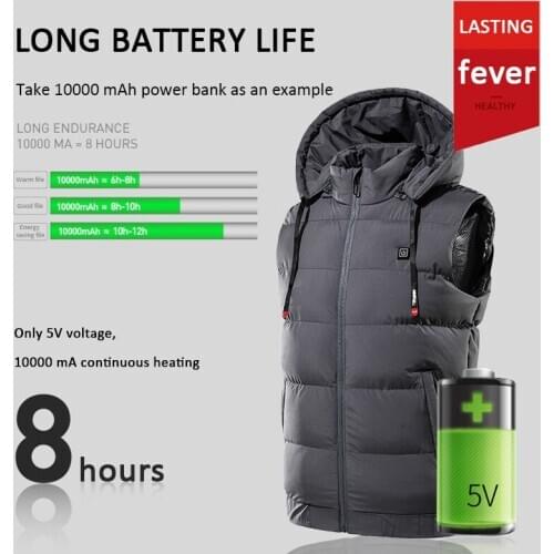 2021 9 Heated Zones Electric Heating Vest Jacket Accessories USB Charging Vest Heating Warmer Pad Hiking Warm Outdoor Cloth
