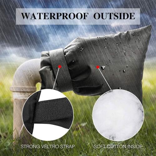3 Pieces/Set Winter Faucet Protective Cover Outdoor Faucet Insulation Bag Reusable Faucet Antifreeze Protector 210D Oxford Cloth