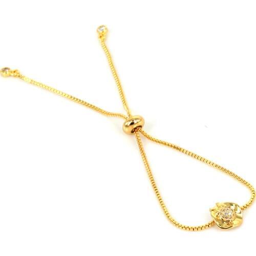 0.4inch chic white clear cz charm rose gold silver black metal thin link chain bracelets for women gift for her