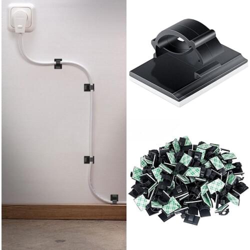 100Pcs Fixing Clip Desktop Wall Wire Fixing Self-adhesive Wire Clip Steel Mesh Wire Finishing Clip Car Wire Clip Cable Holder