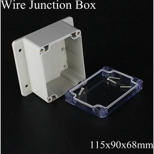 115x90x68mm ABS IP65 Waterproof Plastic Wire Junction Box With Mounted Distribution Clear Enclosure Transparent Project Case