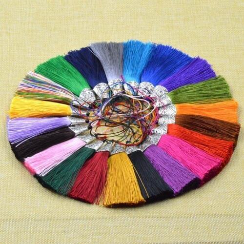 20pcs/lot 80mm China Delicate Soft Tassel Fringe Ice Silk Tassel Pendant Connectors DIY Jewelry Accessories Making