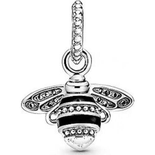 2020 New Original 925 Sterling Silver Bead Sparkling Queen Bee Dangle Charm Fit Pandora Bracelet Bangle DIY Women Jewelry